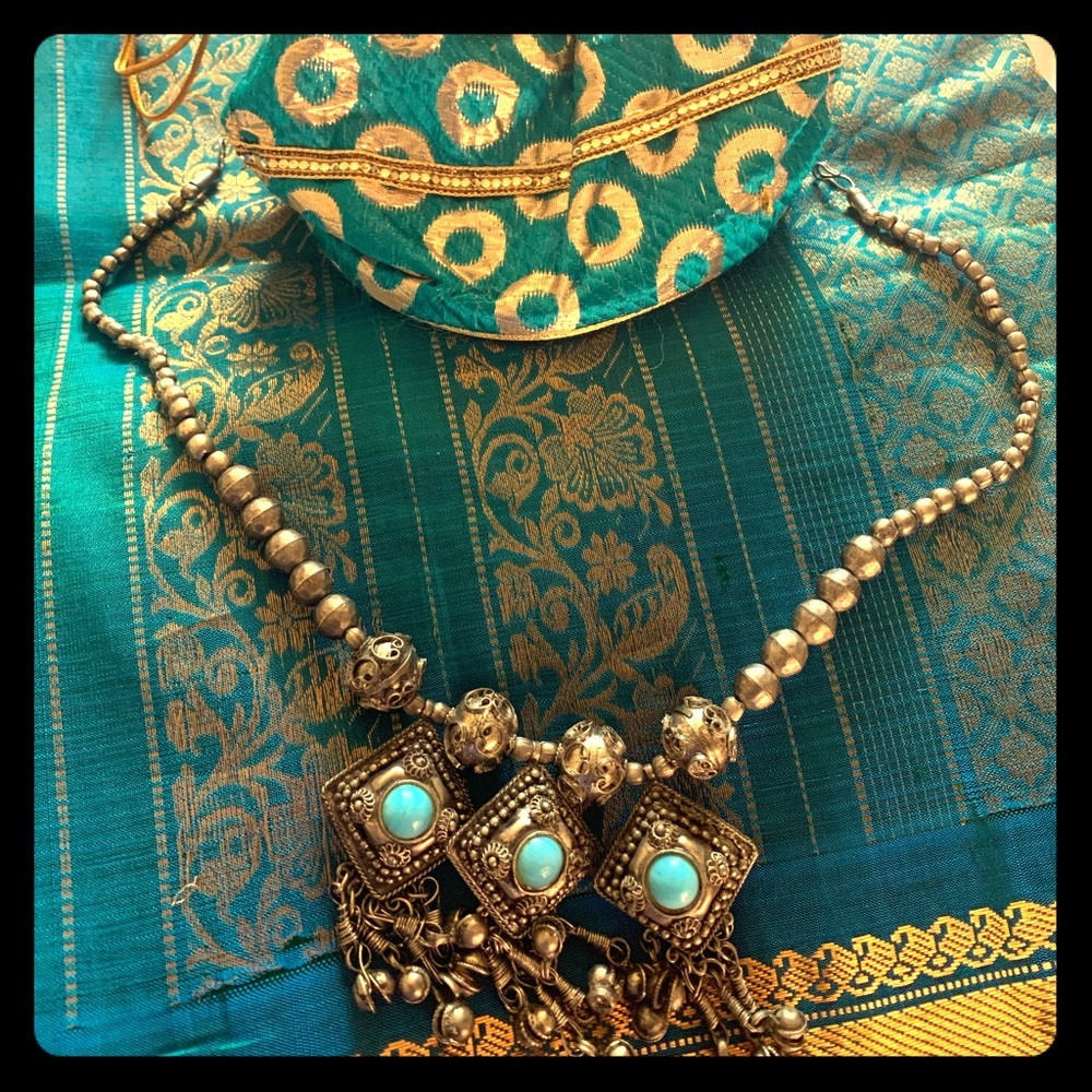 Beautiful tribal necklace with evening  pouch